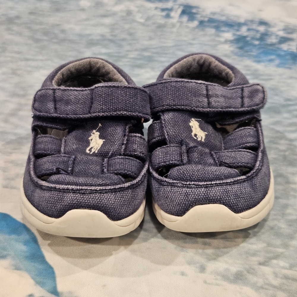 Polo Ralph Lauren Baby Boys Sandals Size 5 Navy Blue Hook & Loop